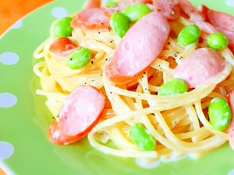 フライパン１つでOK♪♪ワンパン料理!!枝豆パスタ